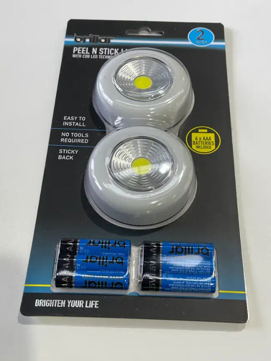 Brillar Peel N Stick Lights<br><b style="color: #03236a;">JBAU134</b><Br><b style="color: #03236a;">Batteries Included</b>