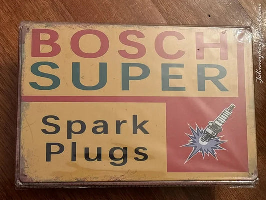 Vintage Style Tin Sign Size A4<br><b style="color: #03236a;">2-210</b><br><b style="color: #03236a;">Bosch Super</b>