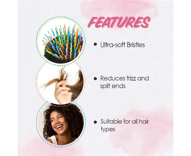 Rainbow Volume S Detangling Hair Brush with Mirror<br><b style="color: #03236a;">JBAU1411</b><br><b style="color: #03236a;">RRP $19.99</b>
