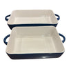 2 x Blue Rectangular Bakeware<br><b style="color: #03236a;">1-437</b><br><b style="color: #03236a;">Stoneware</b>