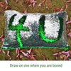Sequin Reversible Magical Pillow Cover Dinosaurs Discover Green & Silver<br><b style="color: #03236a;">JBAU1461</b><br><b style="color: #03236a;">RRP $49.95</b>