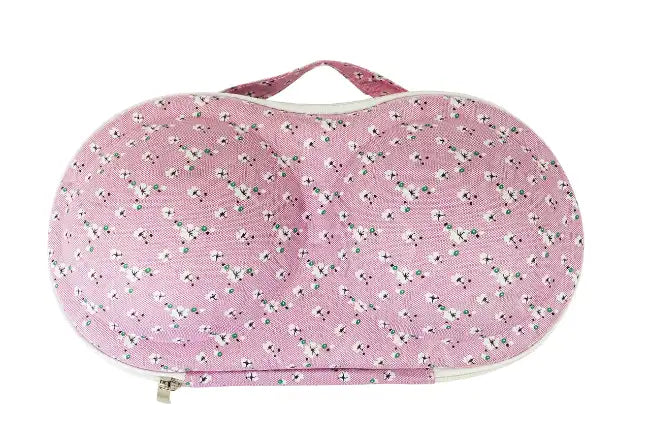 Bra travel and organizer case (pink) perfect for drawers, suitcases, and more!<br><b style="color: #03236a;">JBAU716</b>