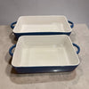 2 x Blue Rectangular Bakeware<br><b style="color: #03236a;">1-437</b><br><b style="color: #03236a;">Stoneware</b>