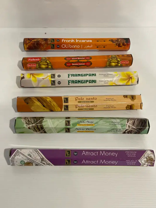 6 x Packets Incense Sticks<br><b style="color: #03236a;">JBAU137</b><Br><b style="color: #03236a;">Assorted</b>