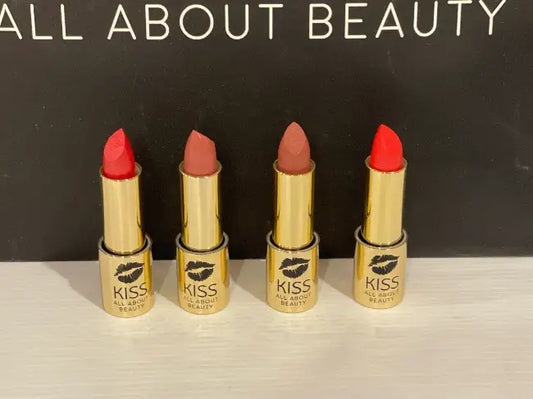 KISS Deluxe Range Lipsticks<br><b style="color: #03236a;">JBAU613</b><br><b style="color: #03236a;">Lot of 4</b>