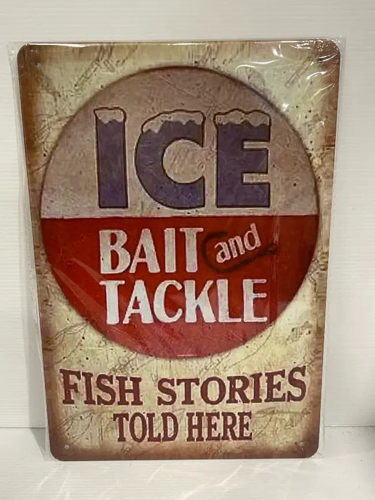 Vintage Style Tin Sign Size A4<br><b style="color: #03236a;">JBAU764</b><br><b style="color: #03236a;">Fish Stories</b>