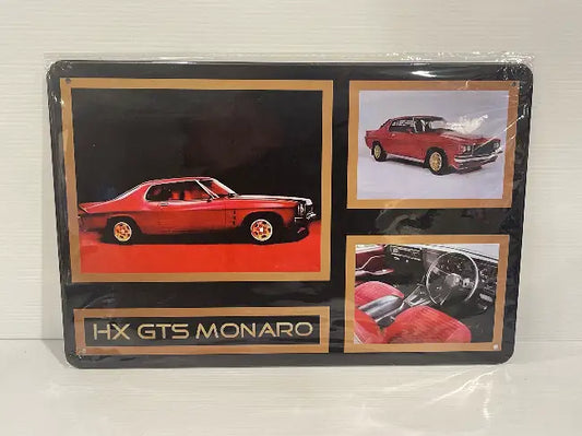 Vintage Style Tin Sign Size A4<br><b style="color: #03236a;">JBAU796</b><br><b style="color: #03236a;">HX GTS Monaro</b>
