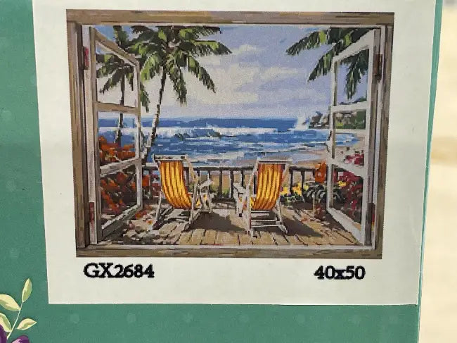 Paint By Numbers Kit Set Palm Trees Beach<br><b style="color: #03236a;">JBAU866</b><br><b style="color: #03236a;">40x50</b>
