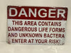 Vintage Style Tin Sign Size A4<br><b style="color: #03236a;">JBAU1033</b><Br><b style="color: #03236a;">Danger</b>