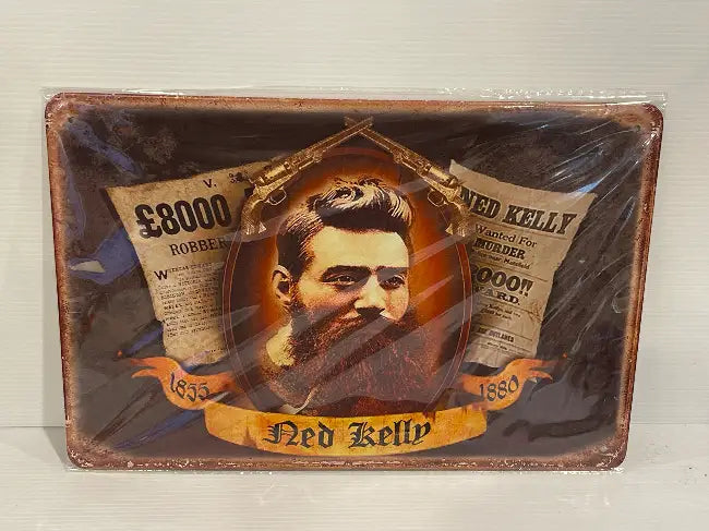 Vintage Style Tin Sign Size A4<br><b style="color: #03236a;">JBAU1035</b><Br><b style="color: #03236a;">Ned Kelly</b>