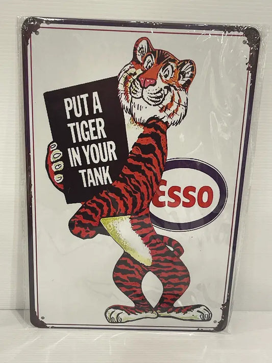Vintage Style Tin Sign Size A4<br><b style="color: #03236a;">JBAU1094</b><br><b style="color: #03236a;">Esso</b>