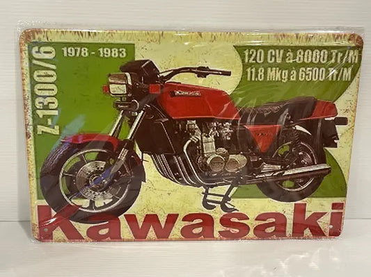 Vintage Style Tin Sign Size A4<br><b style="color: #03236a;">3-314</b><br><b style="color: #03236a;">Kawasaki</b>