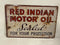 Vintage Style Tin Sign Size A4<br><b style="color: #03236a;">JBAU1513</b><br><b style="color: #03236a;">Red Indian Motor Oil</b>