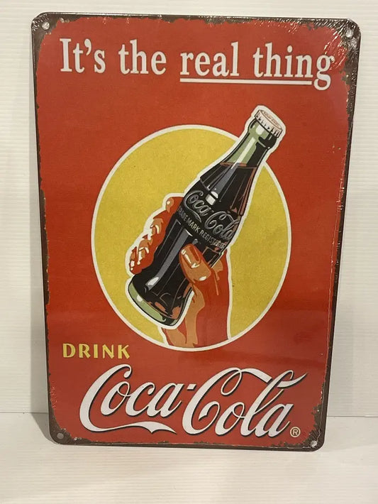 Vintage Style Tin Sign Size A4<br><b style="color: #03236a;">JBAU1668</b><br><b style="color: #03236a;">Coca Cola</b>