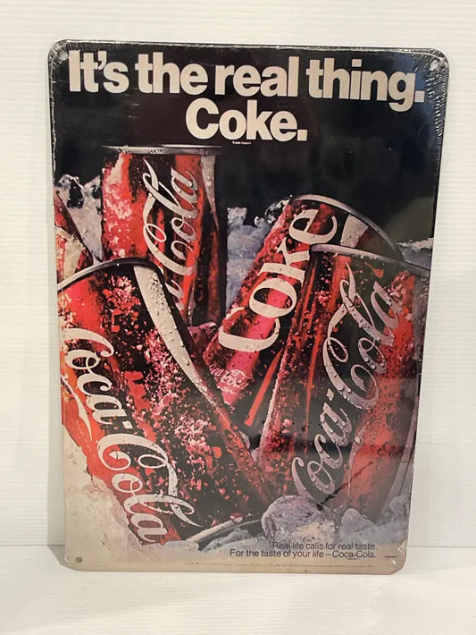 Vintage Style Tin Sign Size A4<br><b style="color: #03236a;">JBAU1676</b><br><b style="color: #03236a;">Coca Cola</b>