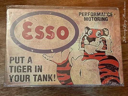 Vintage Style Tin Sign Size A4<br><b style="color: #03236a;">1-56</b><br><b style="color: #03236a;">Esso</b>