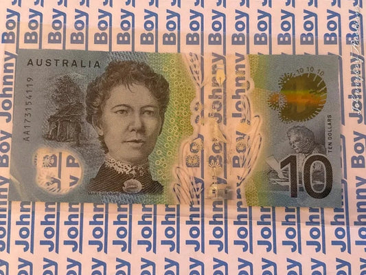 2017 $10 Note AA17 FIRST Prefix AA<br><b style="color: #03236a;">1-103</b>