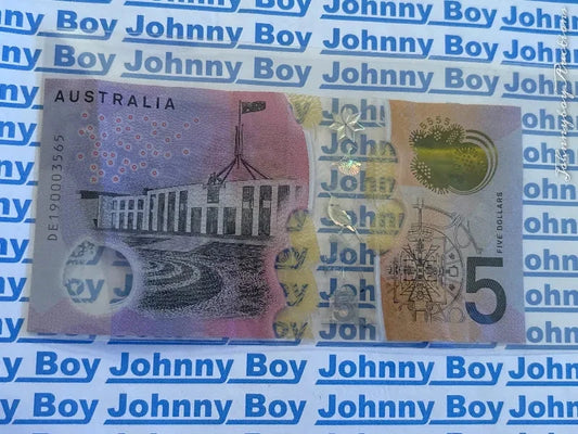AUSTRALIA $5 2019 General Prefix Lowe/Kennedy Banknote Low Mintage Year Circulated<br><b style="color: #03236a;">1-110</b>