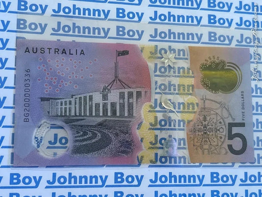 AUSTRALIA $5 2020 5 Digit Repeat 00000<br><b style="color: #03236a;">1-111</b>