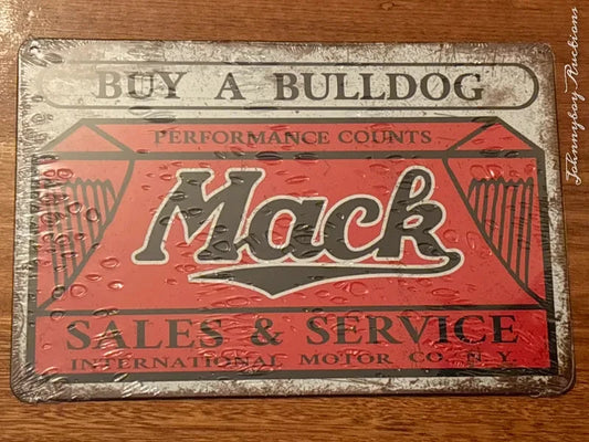 Vintage Style Tin Sign Size A4<br><b style="color: #03236a;">4-490</b><br><b style="color: #03236a;">Mack</b>