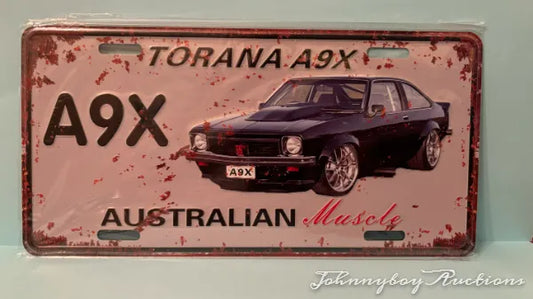 Vintage Style Number Plate Tin Sign <br><b style="color: #03236a;">5-620</b><br><b style="color: #03236a;">Torana</b>