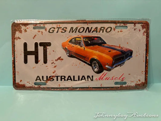 Vintage Style Number Plate Tin Sign <br><b style="color: #03236a;">5-621</b><br><b style="color: #03236a;">Monaro</b>