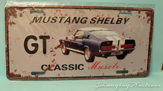 Vintage Style Tin Number Plate Sign ( GT Mustang Shelby )<br><b style="color: #03236a;">5-603</b><br><b style="color: #03236a;">  GT Mustang Shelby </b>