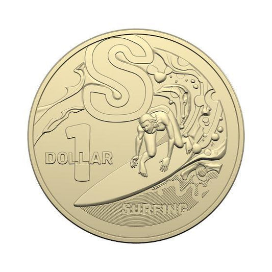 2022 $1 "S" Great Australian Coin Hunt Uncirculated<br><b style="color: #03236a;">2-186</b><br><b style="color: #03236a;">S For Surfing</b>