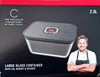 Curtis Stone Glass Food Storage Container<br><b style="color: #03236a;">1-141</b><br><b style="color: #03236a;">Size Large 2.3L</b>