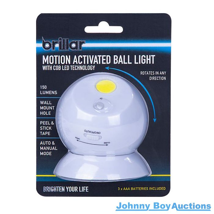 Cob Led Motion Activated Swivel Ball Light<br><b style="color: #03236b;">Rotates In Any Direction</b>