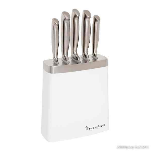 Stanley Rogers White & Steel 6 Piece Knife Block <br><br><b style="color: #03236a;">RRP $199.00</b>