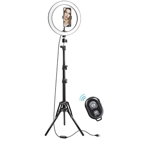 10" Led Ring Light On Extendable Tripod With Remote<br><b style="color: #03236a;">JBAU1705</b><Br><b style="color: #03236a;">Extendable</b>