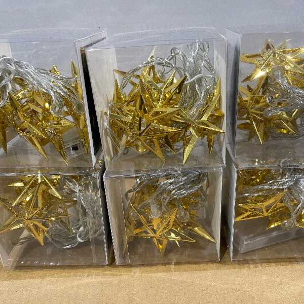 6 x Gold LED light Up Stars <br><Br><b style="color: #03236a;">RRP $119.70</b>