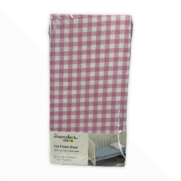 Dreamaker Cot Cot Fitted Sheet Pink Ginger<br><b style="color: #03236a;">RRP $39.95</b>