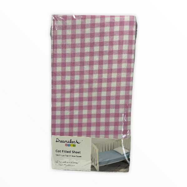 Cot Fitted Sheet Pink