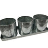 4 Pieces Pot Set Galvanised