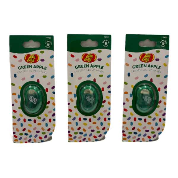 3 x Jelly Belly Apple Car Freshner<br><Br><b style="color: #03236a;">Green Apple</b>