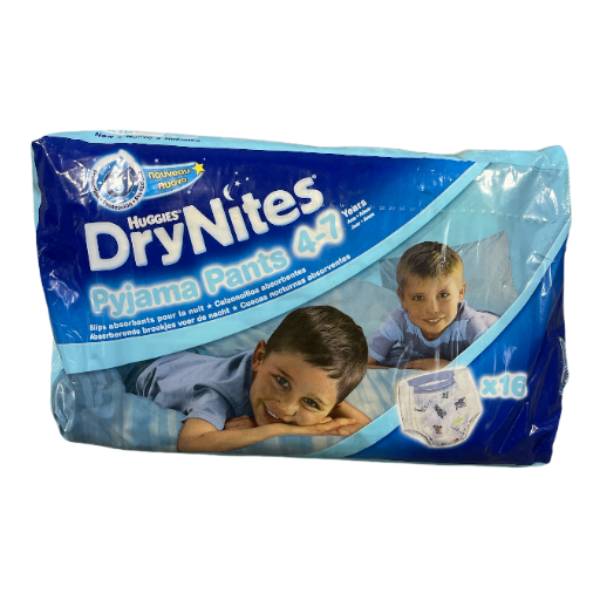 Huggies Dry Nites 4-7 Years<br><Br><b style="color: #03236a;">Pyjama Pants</b>