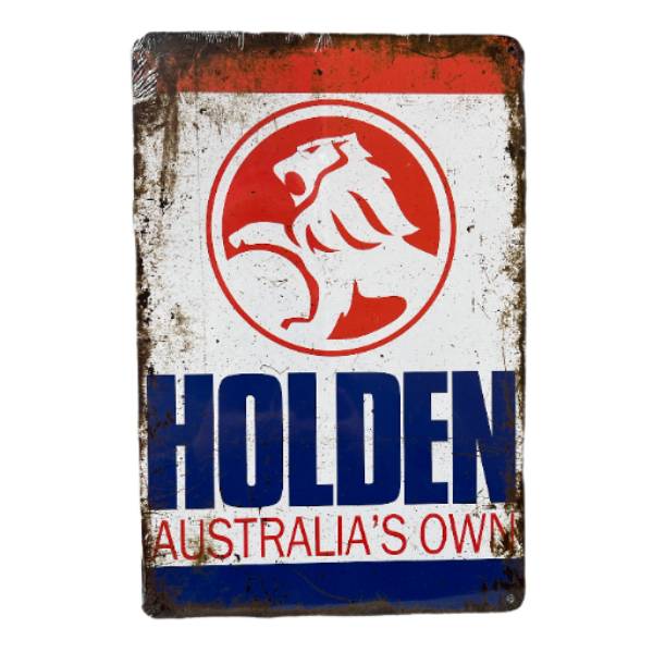Vintage Style Tin Sign Size A4<br><Br><b style="color: #03236a;">Holden</b>