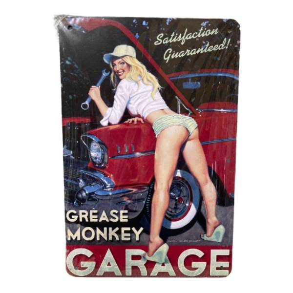 Vintage Style Tin Sign Size A4<br><Br><b style="color: #03236a;">Garage</b>
