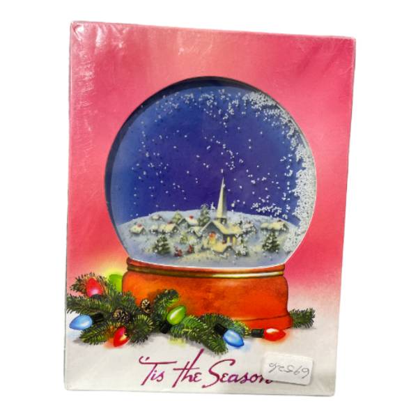 3 x Snowglobe Xmas Cards<br><Br><b style="color: #03236a;">New</b>