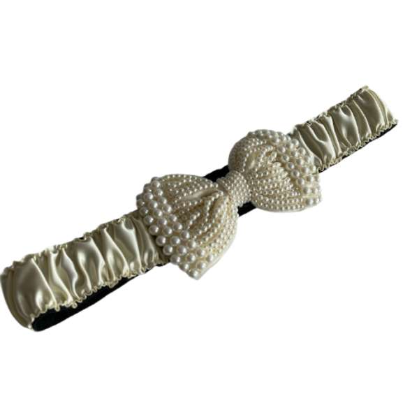 Pearl Bow Shape Wide Fashion Waist Belt<br><br><b style="color: #03236a;">RRP $49.95</b>