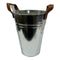 Galvanised Ice Bucket<br><Br><b style="color: #03236a;">Leather Straps</b>