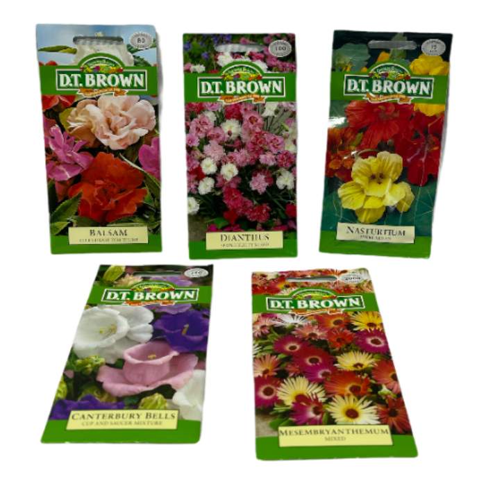 Bulk Lot of Flower Seeds<br><Br><b style="color: #03236b;">5 Packets</b>