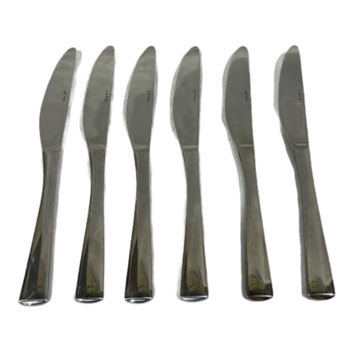 Bulk Lot of 6 dinner Knives<br><Br><b style="color: #03236b;">Wiltshire</b>