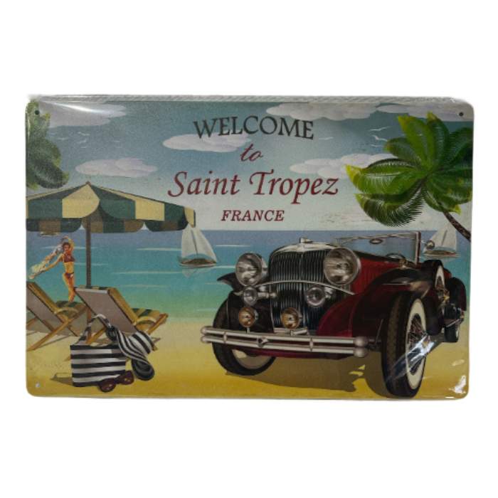 Vintage Style Tin Sign Size A4<br><Br><b style="color: #03236b;">France</b>