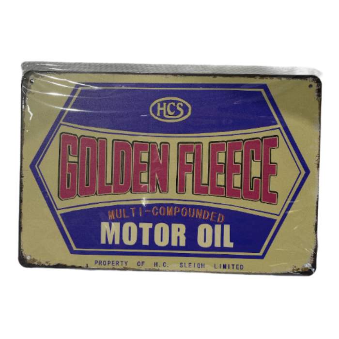 Vintage Style Tin Sign Size A4<br><Br><b style="color: #03236b;">Golden Fleece</b>