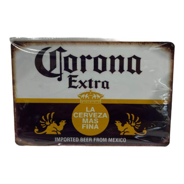 Vintage Style Tin Sign Size A4<br><Br><b style="color: #03236b;">Corona</b>