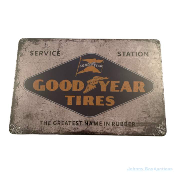 Vintage Style Tin Sign Size A4 <br><Br><b style="color: #03236a;">Good Year</b>
