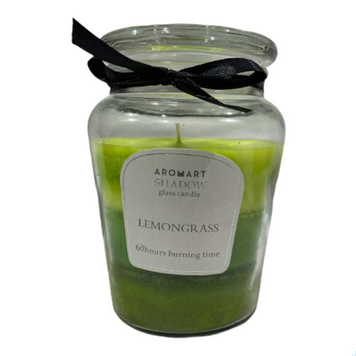 Shadow Glass Candle Lemongrass<br><Br><b style="color: #03236b;">60 Hours Burning Time</b>
